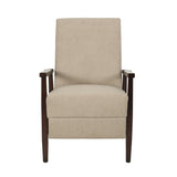 Noble House Plevna Contemporary Fabric Upholstered Pushback Recliner, Sand and Chocolate Brown