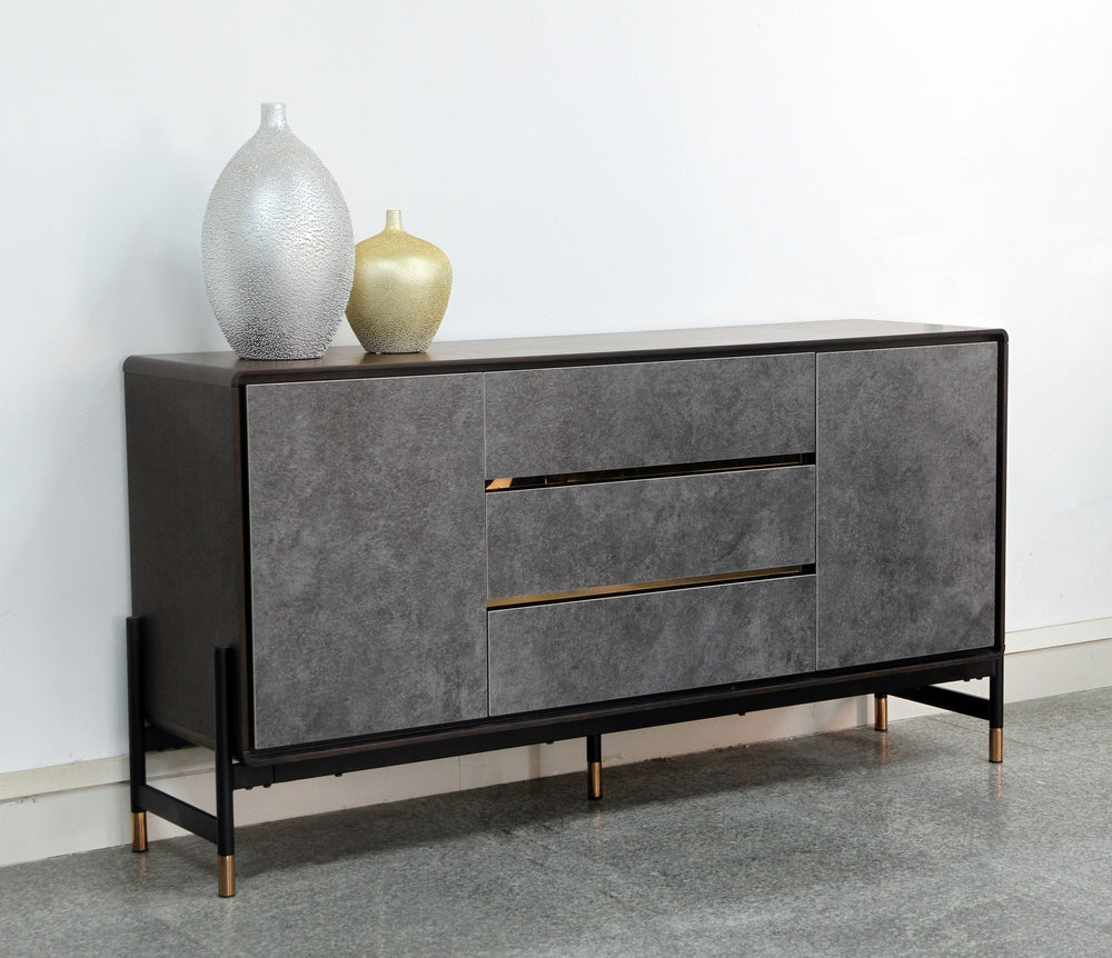 VIG Furniture Modrest Gabrielle - Contemporary Walnut & Gold Buffet VGGU5425BU-WAL-BUFF