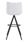 Zuo Modern Aki 100% Polyurethane, Plywood, Steel Modern Commercial Grade Barstool Set - Set of 2 White, Black 100% Polyurethane, Plywood, Steel