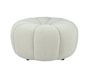 VIG Furniture Divani Casa Gadson - Contemporary White Sherpa Ottoman VGODZW-20094-WHT-OTT