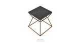 Gakko End Table Set: Gakko End Table Black Marble Gold Brass Frame