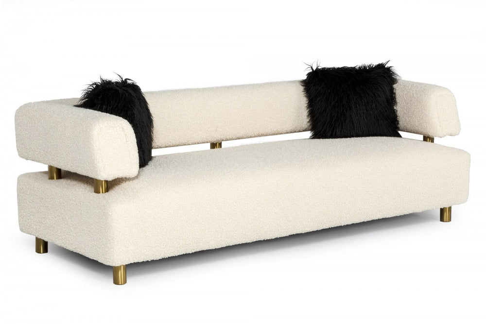 VIG Furniture Divani Casa Gannet - Glam Beige Fabric Sofa VGODZW-944 VGODZW-944