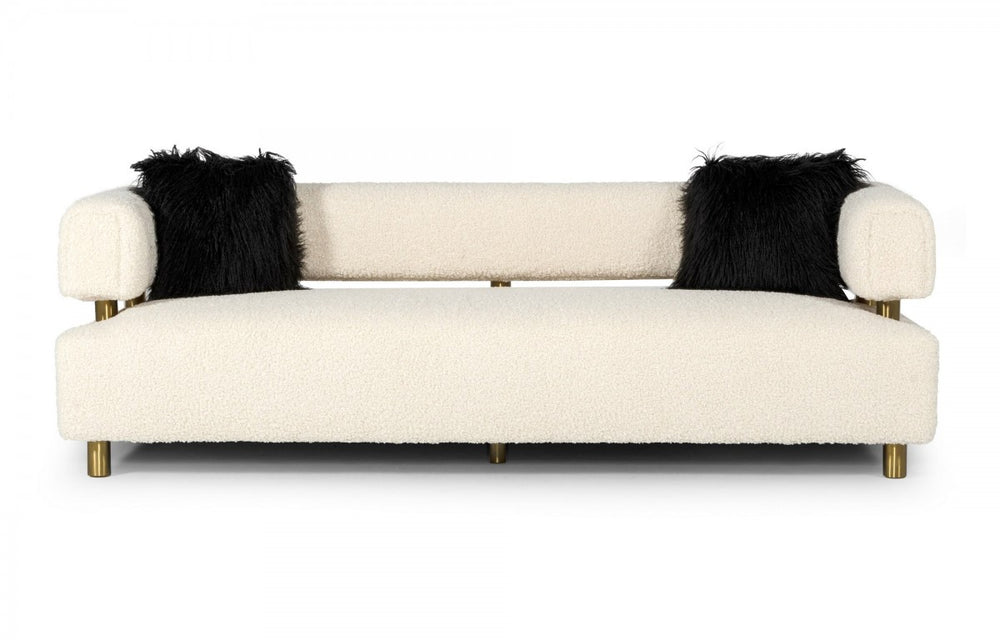 VIG Furniture Divani Casa Gannet - Glam Beige Fabric Sofa VGODZW-944 VGODZW-944