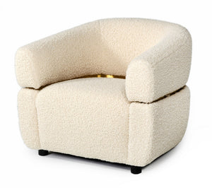 VIG Furniture Divani Casa Gannet - Glam Beige Fabric Chair VGODZW-992