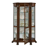 Pulaski Furniture Lighted Curved Front 4 Shelf Curio Cabinet in Maple Brown 102003-PULASKI 102003-PULASKI