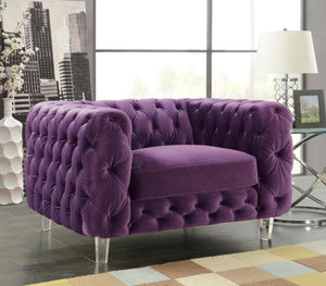 Syracus Purple Velvet Club Chair