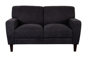 Porter Designs Evan Soft Textured Microfiber Contemporary Loveseat Gray 01-195-02-8131