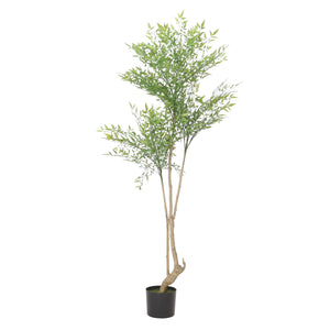 Purling 5' x 2.5' Artificial Heavenly Bamboo Nandina Tree, Green Noble House