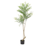 Purling 5' X 2.5' Artificial Heavenly Bamboo Nandina Tree, Green