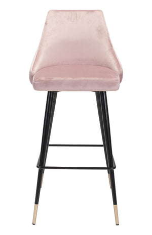 Zuo Modern Piccolo 100% Polyester, Plywood, Steel Modern Commercial Grade Barstool Pink, Black, Gold 100% Polyester, Plywood, Steel