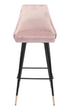 English Elm EE2641 100% Polyester, Plywood, Steel Modern Commercial Grade Bar Chair Pink, Black, Gold 100% Polyester, Plywood, Steel