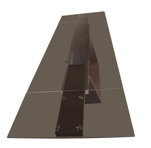 VIG Furniture Modrest Babia Modern Smoked Glass & Walnut Extendable Dining Table VGNSGD8683-SMK