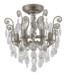 Bethel Pewter Chandelier in Metal & Crystal