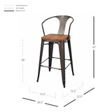 Metropolis Metal Bar Stool - Set of 4 - Gunmetal