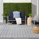 Nourison Aloha ALH26 Outdoor Machine Made Power-loomed Indoor/outdoor Area Rug Blue/Grey 9' x 12' 99446829924