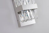 Bethel Chrome Wall Sconce in Stainless Steel & Crystal