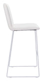 Zuo Modern Mode 100% Polyurethane, Plywood, Steel Modern Commercial Grade Barstool Set - Set of 2 White 100% Polyurethane, Plywood, Steel