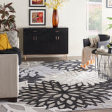 Nourison Aloha ALH05 Outdoor Machine Made Power-loomed Indoor/outdoor Area Rug Black White 12' x 15' 99446829559