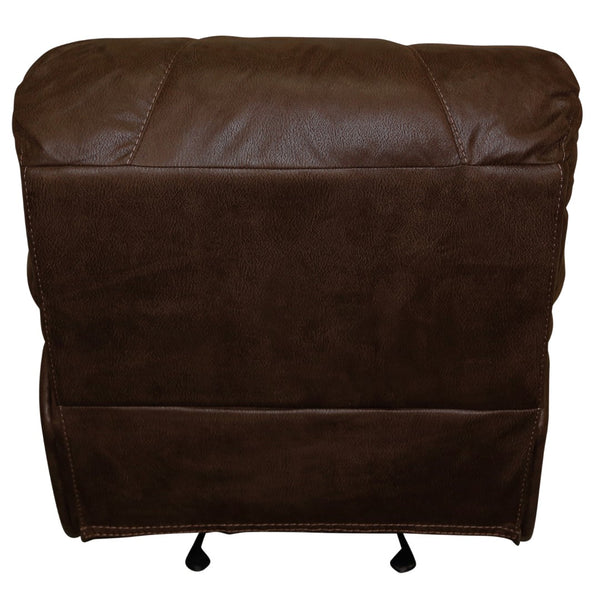 Porter Designs Ramsey Leather-Look Glider Transitional Recliner Brown 03-112C-05-6016