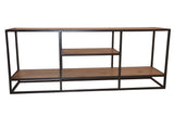 Porter Designs Delancy Solid Mango Wood Industrial TV Stand Brown 06-116-10-3057