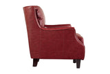 Porter Designs Garnett Crackle Leather Club Style Transitional Accent Chair Red 02-201-06-516