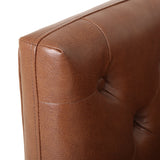 Rockney Contemporary Upholstered Tufted Loveseat, Cognac Brown and Brown Noble House