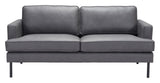 Zuo Modern Decade 100% Polyester, Plywood, Steel Modern Commercial Grade Sofa Vintage Gray, Black 100% Polyester, Plywood, Steel