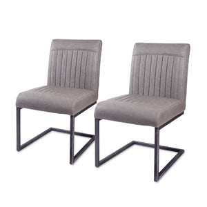 Ronan Leatherette Dining Chair Set of 2 - Modern Industrial Design with Chic Tufting and Durability