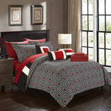 Jake Red King 10pc Comforter Set