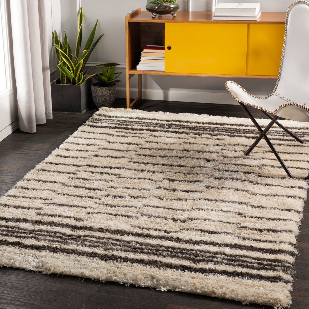 Gibraltar GIB-2300 Modern Polyester Rug GIB2300-81012 Charcoal, Cream 100% Polyester 8'10" x 12'