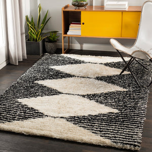 Gibraltar GIB-2301 Modern Polyester Rug GIB2301-81012 Black, Cream 100% Polyester 8'10" x 12'