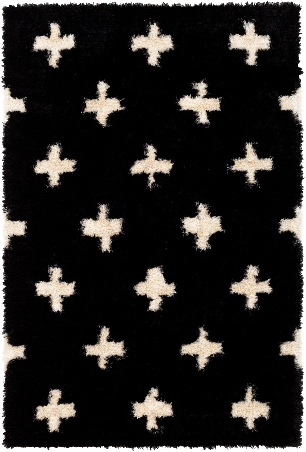 Gibraltar GIB-2303 Modern Polyester Rug GIB2303-81012 Black, Cream 100% Polyester 8'10" x 12'