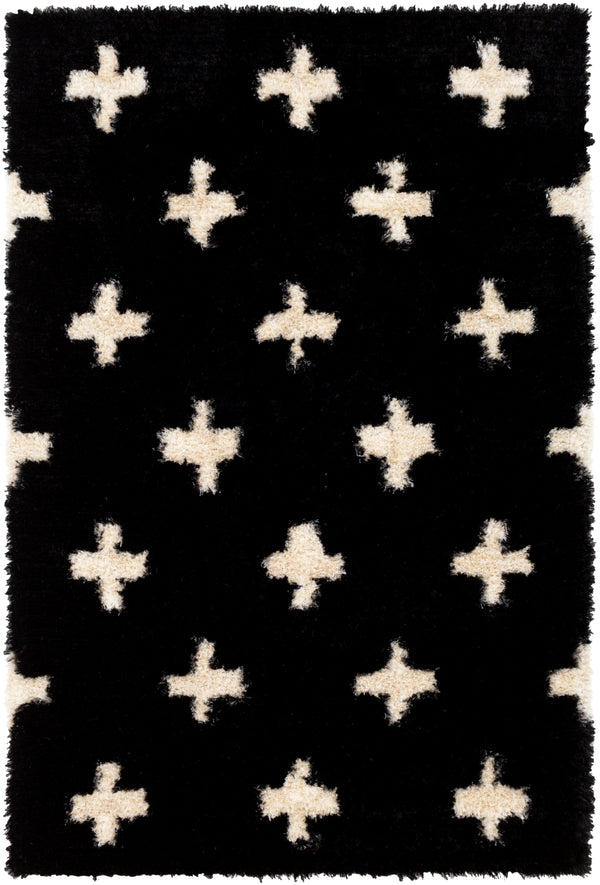Gibraltar GIB-2303 Modern Polyester Rug GIB2303-81012 Black, Cream 100% Polyester 8'10" x 12'