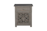 Porter Designs Mandala Solid Wood Vintage Nightstand Gray 04-196-04-BCC01BS