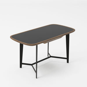 VIG Furniture Modrest Girard - Modern Walnut & Black Glass Desk VGBBMQ2002DK-2