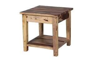 Porter Designs Taos Solid Sheesham Wood Natural End Table Natural 05-196-24-9010N