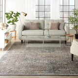 Nourison Graphic Illusions GIL09 Vintage Machine Made Power-loomed Indoor only Area Rug Grey 7'9" x 10'10" 99446131584