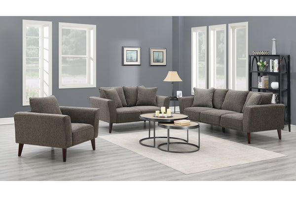 Porter Designs Percy Soft Microfiber Contemporary Loveseat Gray 01-33C-02-5310