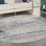 Nourison Rustic Textures RUS10 Artistic Machine Made Power-loomed Indoor Area Rug Ivory Blue 7'10" x round 99446836045
