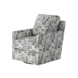 Fusion 21-02G-C Transitional Swivel Glider Chair 21-02G-C Freesia Denim Swivel Glider