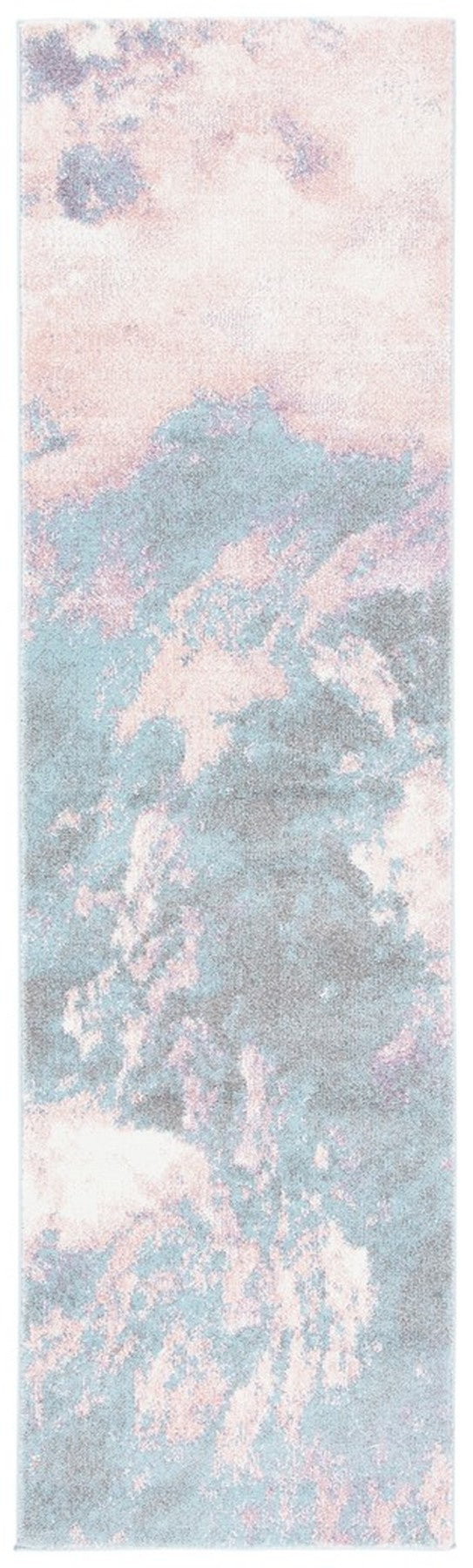 Glacier 123 Contemporary Power Loomed 100% Polypropylene Rug Pink / Blue