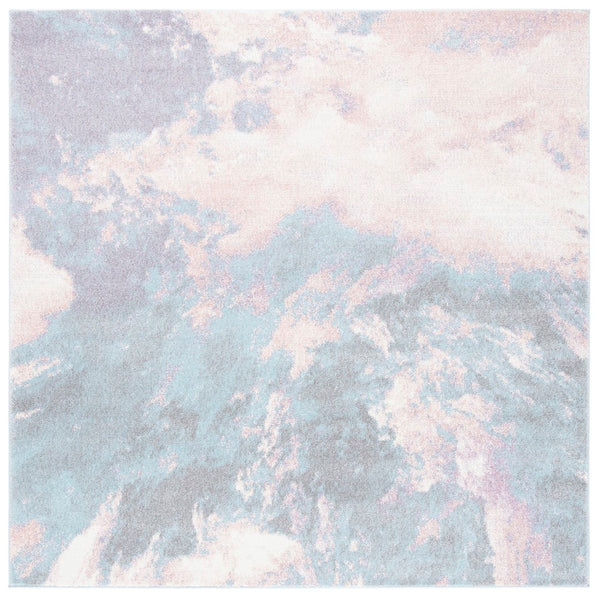 Glacier 123 Contemporary Power Loomed 100% Polypropylene Rug Pink / Blue