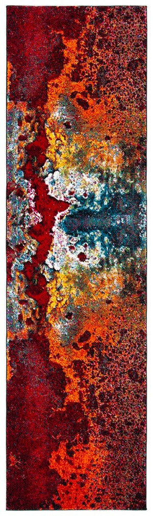 Glacier 124 Contemporary Power Loomed 100% Polypropylene Rug Red / Orange