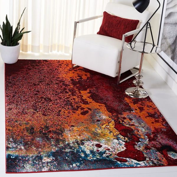 Glacier 124 Contemporary Power Loomed 100% Polypropylene Rug Red / Orange