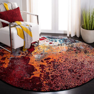 Glacier 124 Contemporary Power Loomed 100% Polypropylene Rug Red / Orange