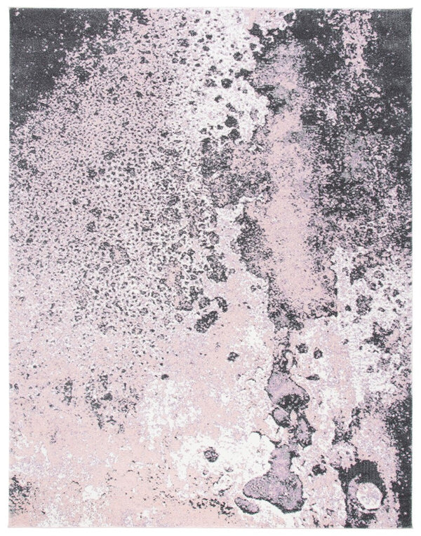 Glacier 124 Contemporary Power Loomed 100% Polypropylene Rug Pink / Grey