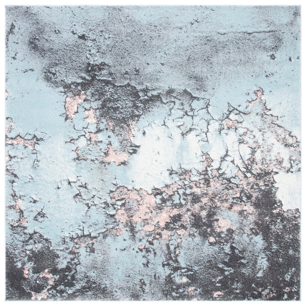 Glacier 125 Contemporary Power Loomed 100% Polypropylene Rug Blue / Pink