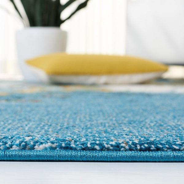 Glacier 125 Contemporary Power Loomed 100% Polypropylene Rug Blue / Gold