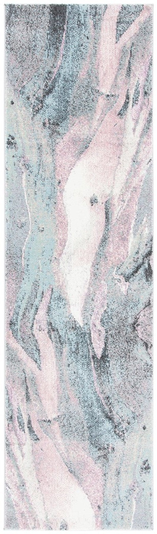 Glacier 126 Contemporary Power Loomed 100% Polypropylene Rug Pink / Blue