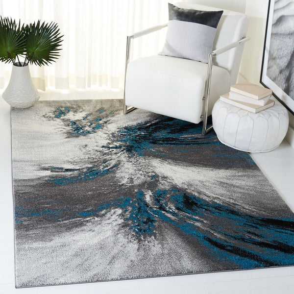 Glacier 127 Contemporary Power Loomed 100% Polypropylene Rug Blue / Grey